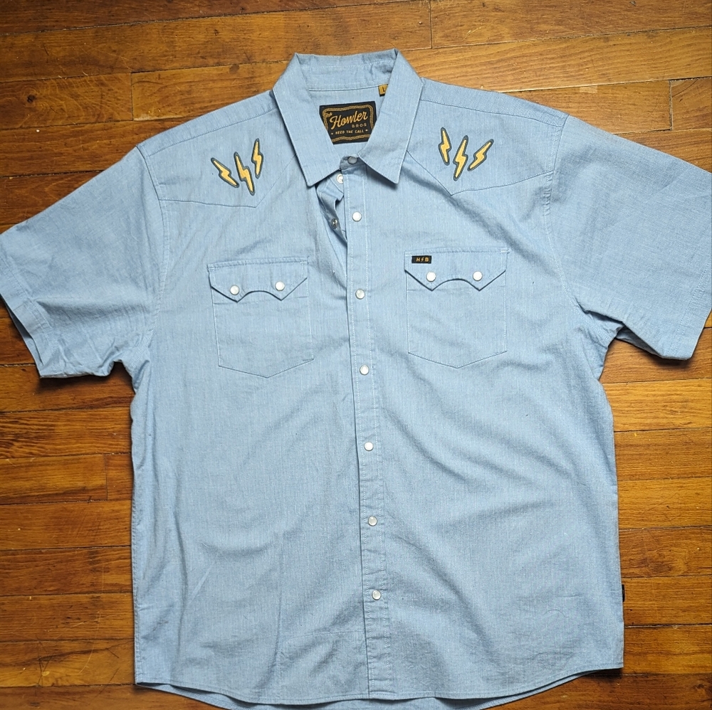 Howler Brothers Blue Casual Button Down Shirt